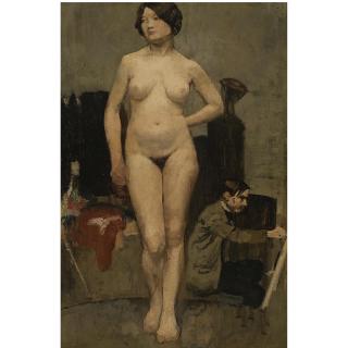 Henri-Jacques Edouard Evenepoel - Belgian Femme Nue, Etude D\'Atelier