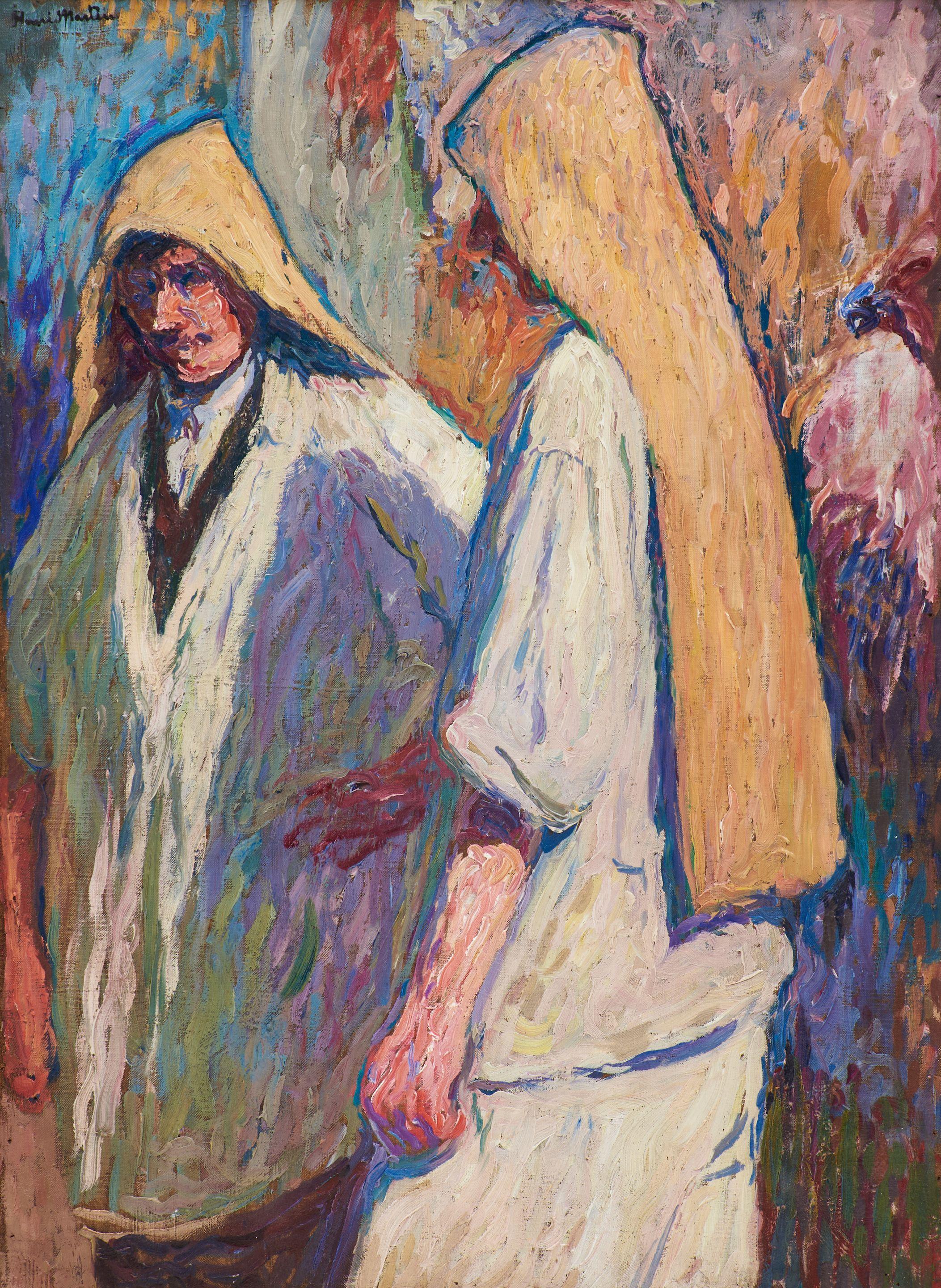 Henri Jean Guillaume Martin - Deux Paysans 28 1/2 x 21 1/4 in. (72.5 x 54.0 cm) framed 36 3/4 x 29 3/8 x 3 1/4 in.