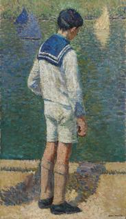 Henri Jean Guillaume Martin - Petit Garçon Au Bord Du Bassin Du Jardin Du Luxembourg