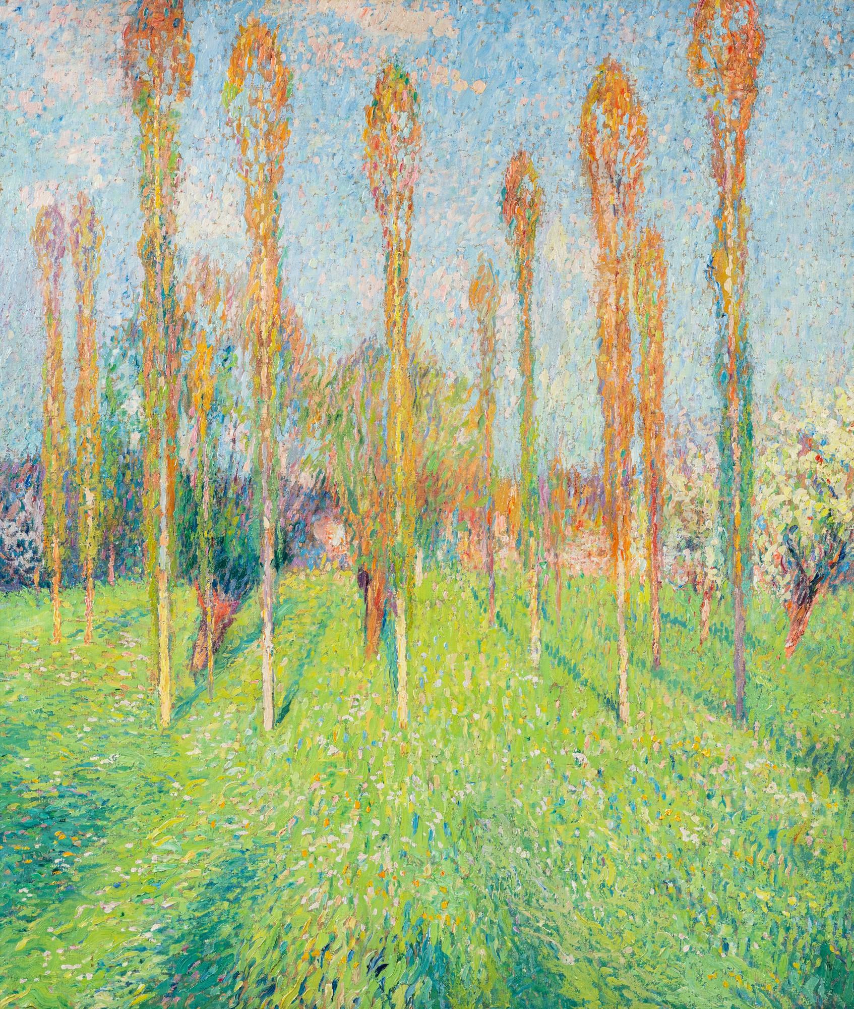 Henri Jean Guillaume Martin - Prairie ensoleillée aux peupliers