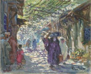 Henri Jean Pontoy - Un Souk Au Maroc
