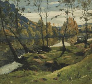 Henri-Joseph Harpignies - Au bord de l\'Aumance