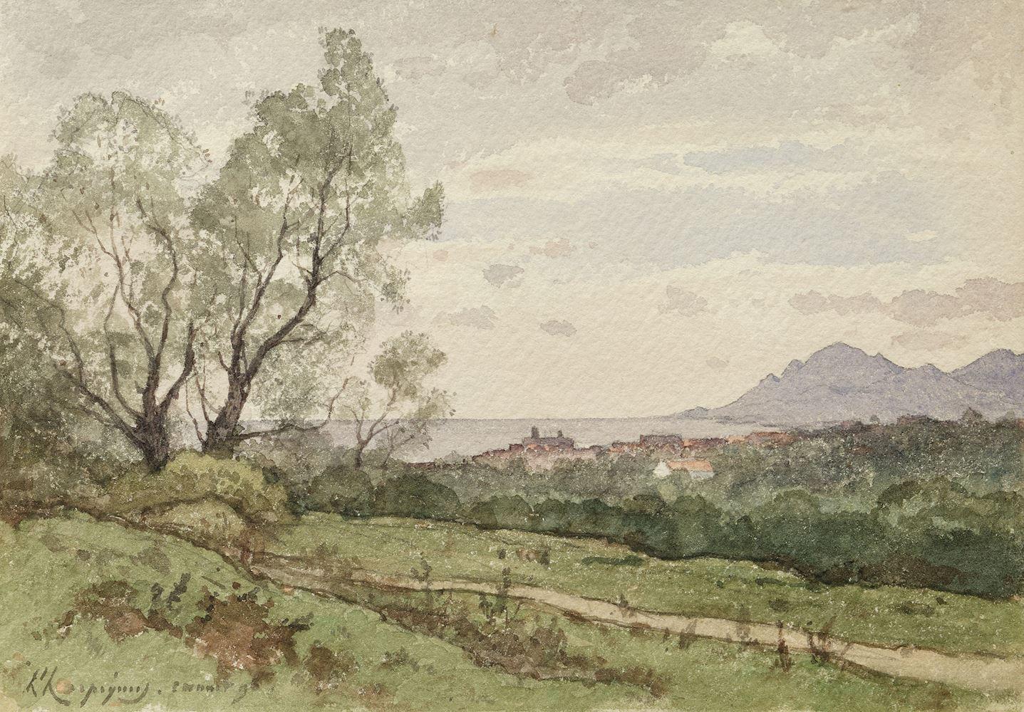 Henri Joseph Harpignies - Blick auf Cannet. 1896.