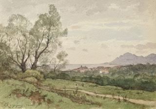 Henri Joseph Harpignies - Blick auf Cannet. 1896.