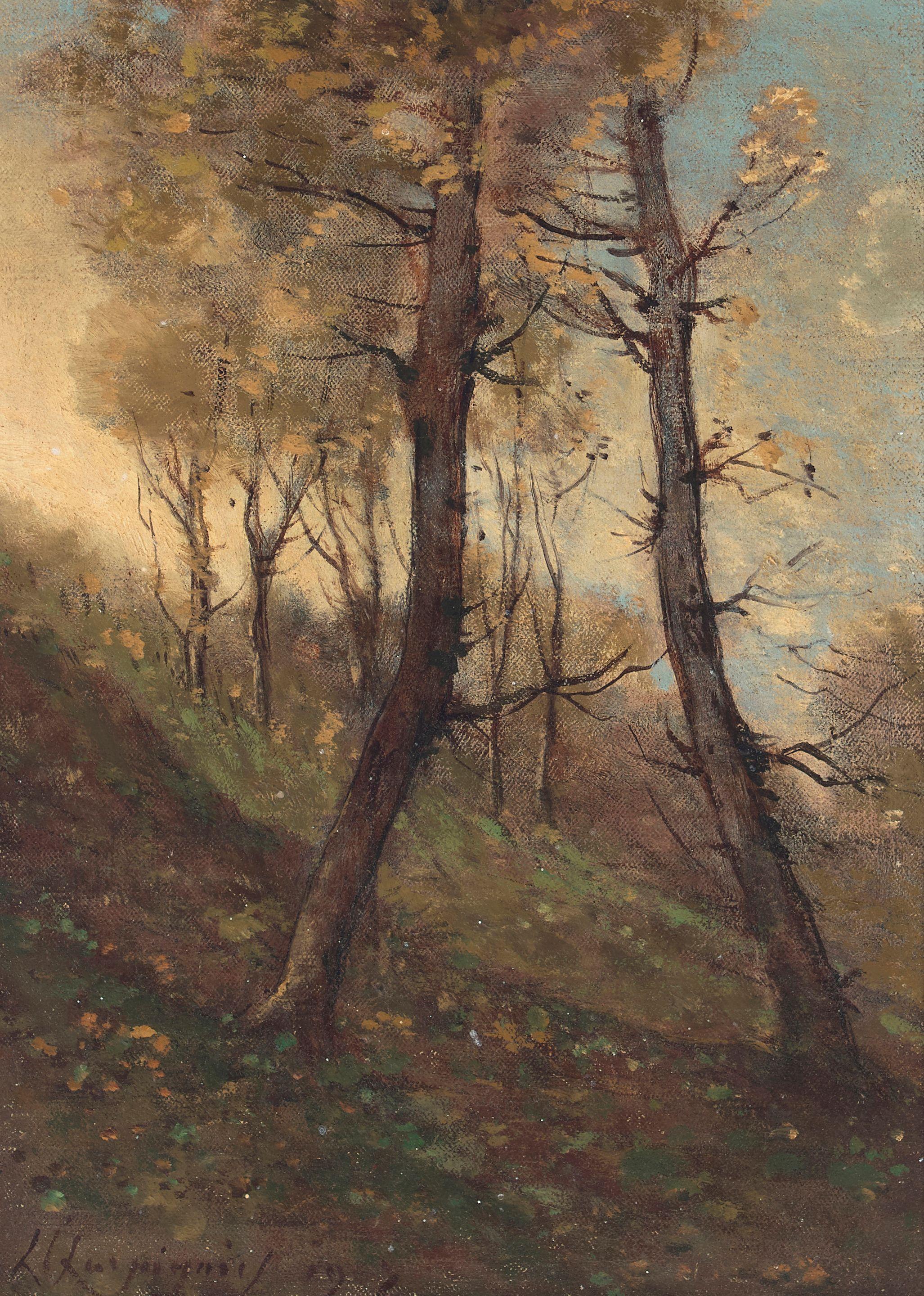 Henri Joseph Harpignies - Colline Boisée 13 1/8 x 9 1/2in (33 x 24cm)