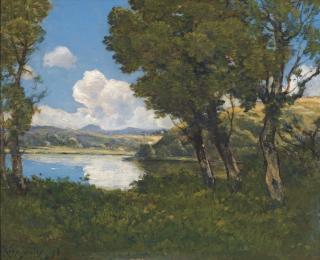 Henri-Joseph Harpignies - French au Bord Du Lac