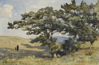 Henri-Joseph Harpignies - French Berger Dans L\'Allier