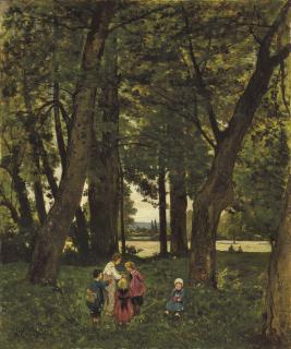 Henri-Joseph Harpignies - Groupe d\'enfants dans un bois
