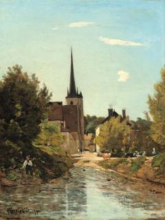 Henri Joseph Harpignies - La mare à Saint-Privé