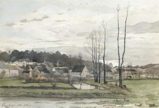 Henri-Joseph Harpignies - La Village de Saint Privé