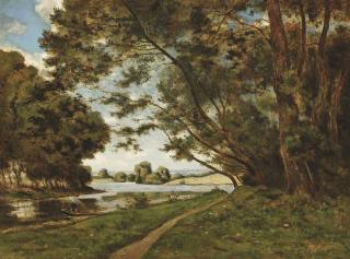 Henri Joseph Harpignies - Le Sentier au près de la rivière