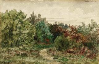 Henri-Joseph Harpignies - Paysage á Marlotte