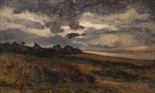 Henri Joseph Harpignies - Paysage au ciel plombé