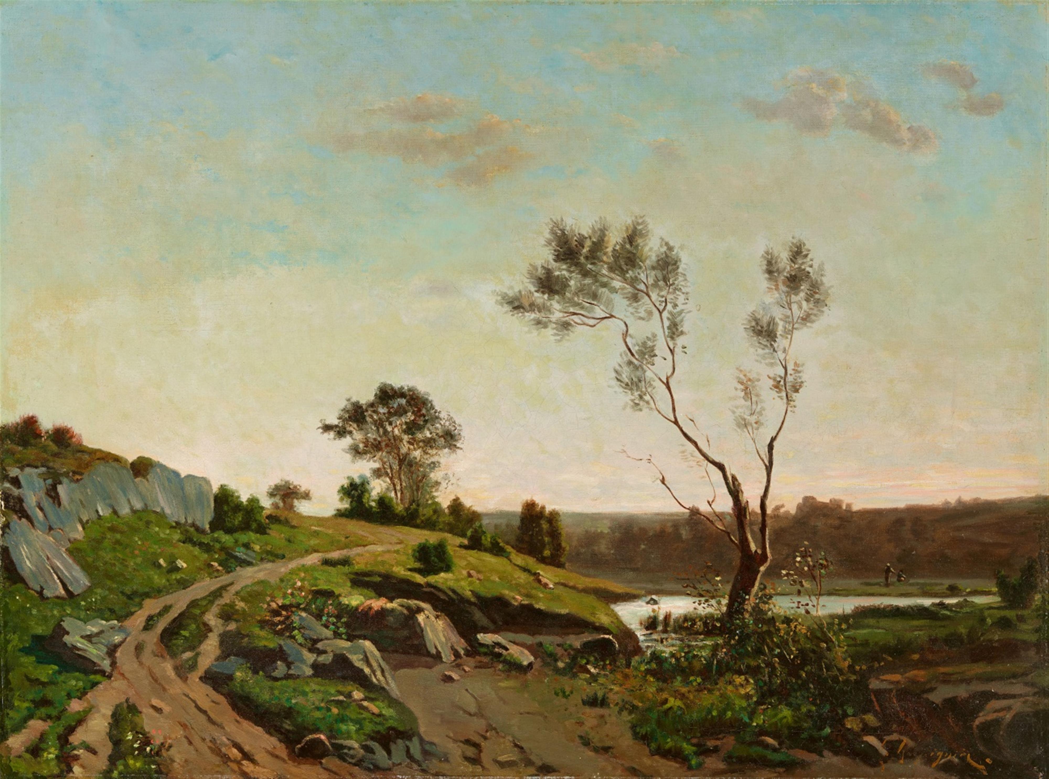 Henri Joseph Harpignies - Paysage De La Campagne Bourguignonne