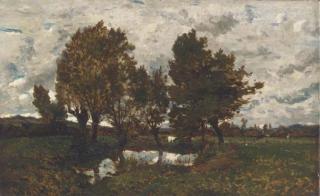 Henri-Joseph Harpignies - Paysage prés d\'un village