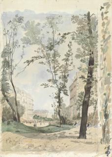 Henri-Joseph Harpignies - The Place Saint-Germain-des-Prés, Paris