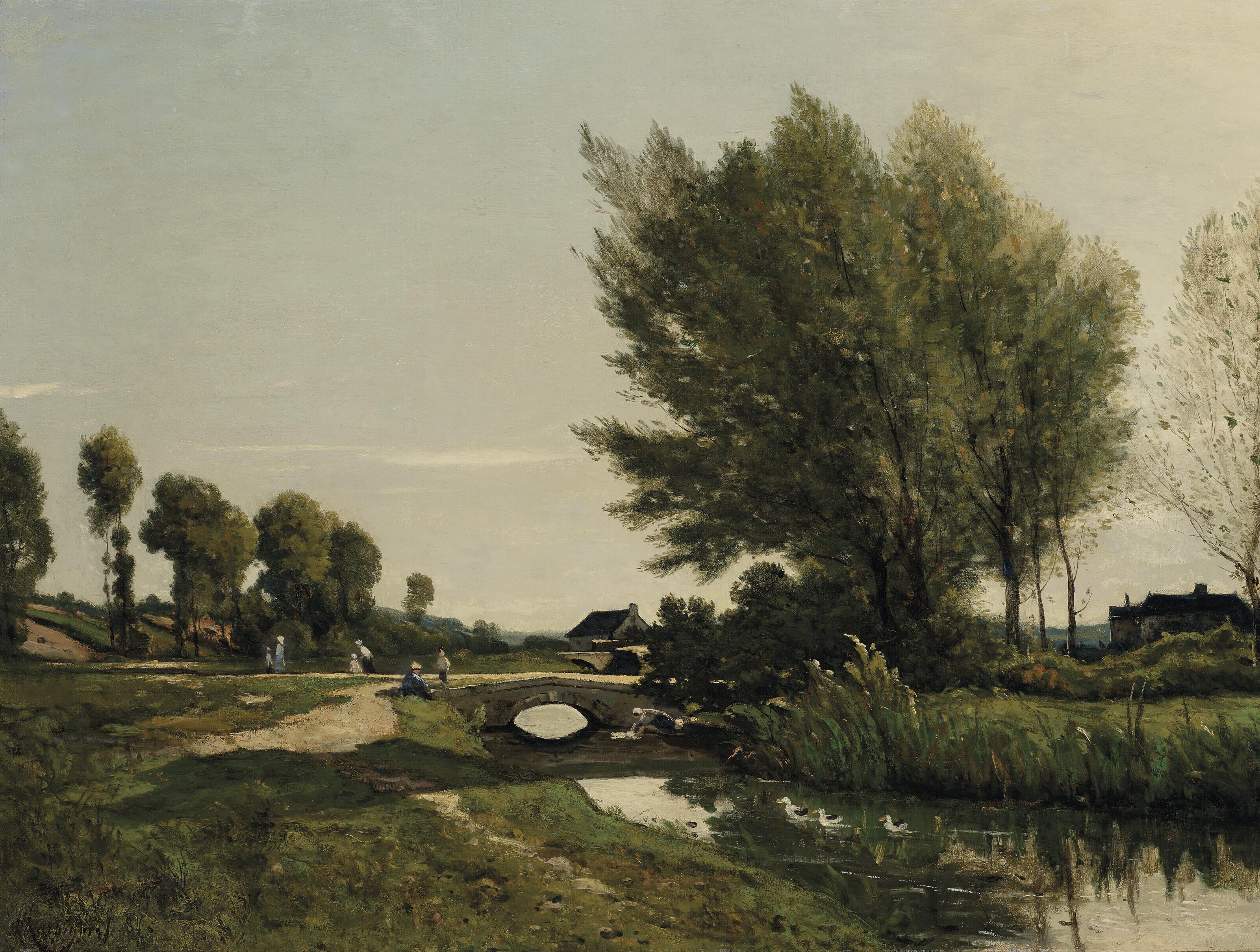 Henri-Joseph Harpignies - Une vue près de Saint-Privé