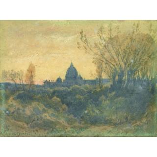 Henri-Joseph Harpignies - Vue De Saint Pierre De Rome