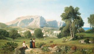 Henri-Joseph Harpignies - Vue prise dans l\'île de Capri, Golfe de Naples