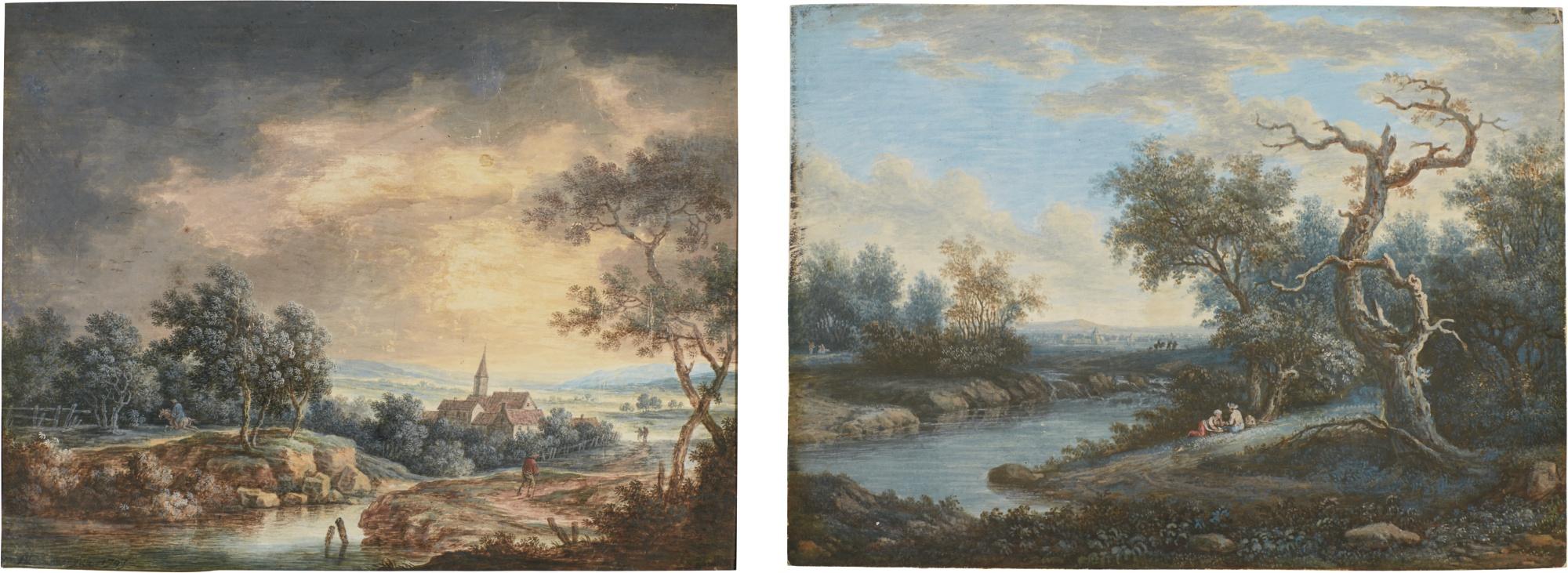 Henri-Joseph van Blarenberghe - A River Landscape With A Small Village