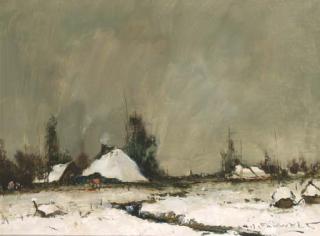 Henri-Jozef Pauwels - Farmhouses In Winter