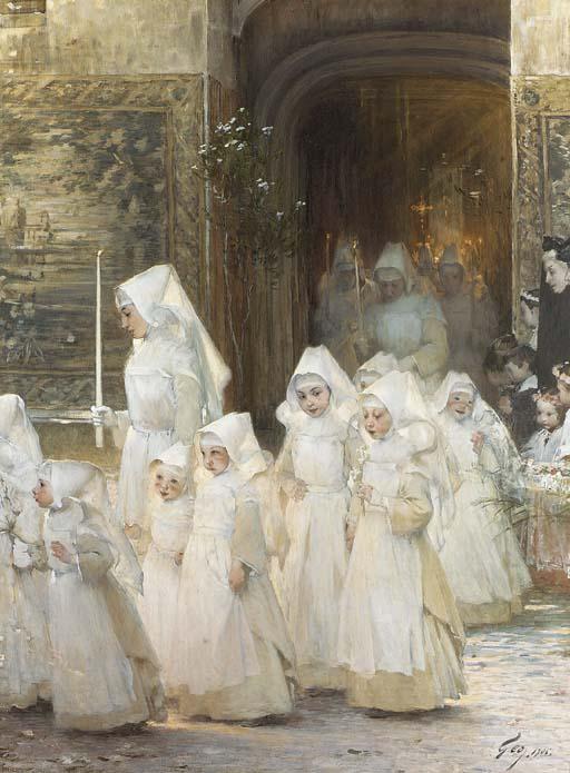 Henri-Jules-Jean Geoffroy - Théorie Des Petites Filles À La Procession De La Fête Dieu (L\'Hôpital De Beaune)