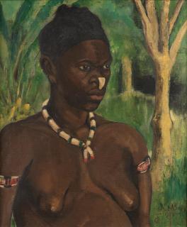 Henri Kerels - Portrait of a woman wearing a necklace