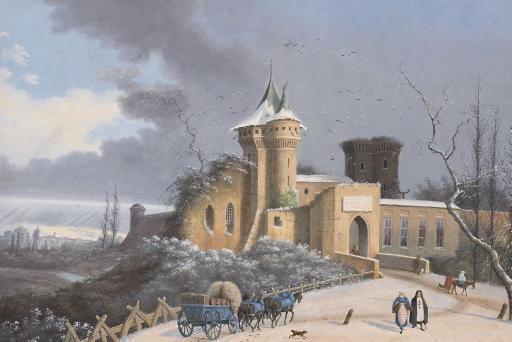 Henri Knip - A view of the city gate of Boles near Florence