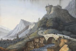 Henri Knip - Crossing a bridge by Mount St Plomb