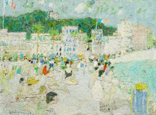 Henri Lachieze-Rey - Baigneurs à Nice