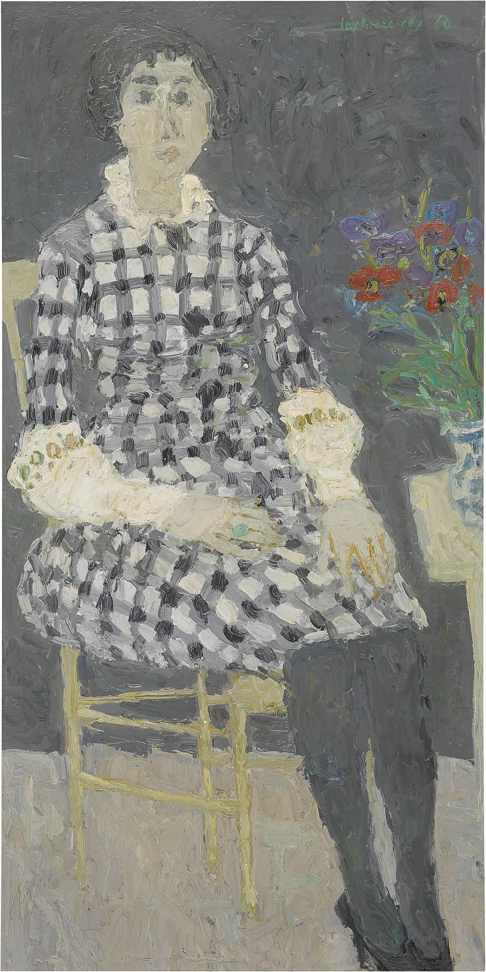 Henri Lachièze-Rey - Portrait De Nanov En Gris Et Noir