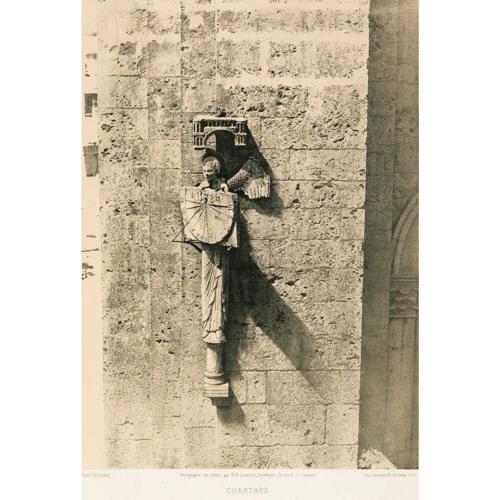 Henri Le Secq - Cathédrale Se Chartres, L\'Ange Au Cadran Solaire / Portail De Gauche De La Façade, 1852