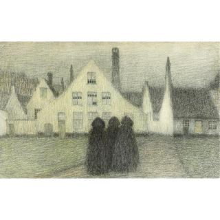 Henri Le Sidaner - Béguinage Avec Vieilles Femmes, Bruges