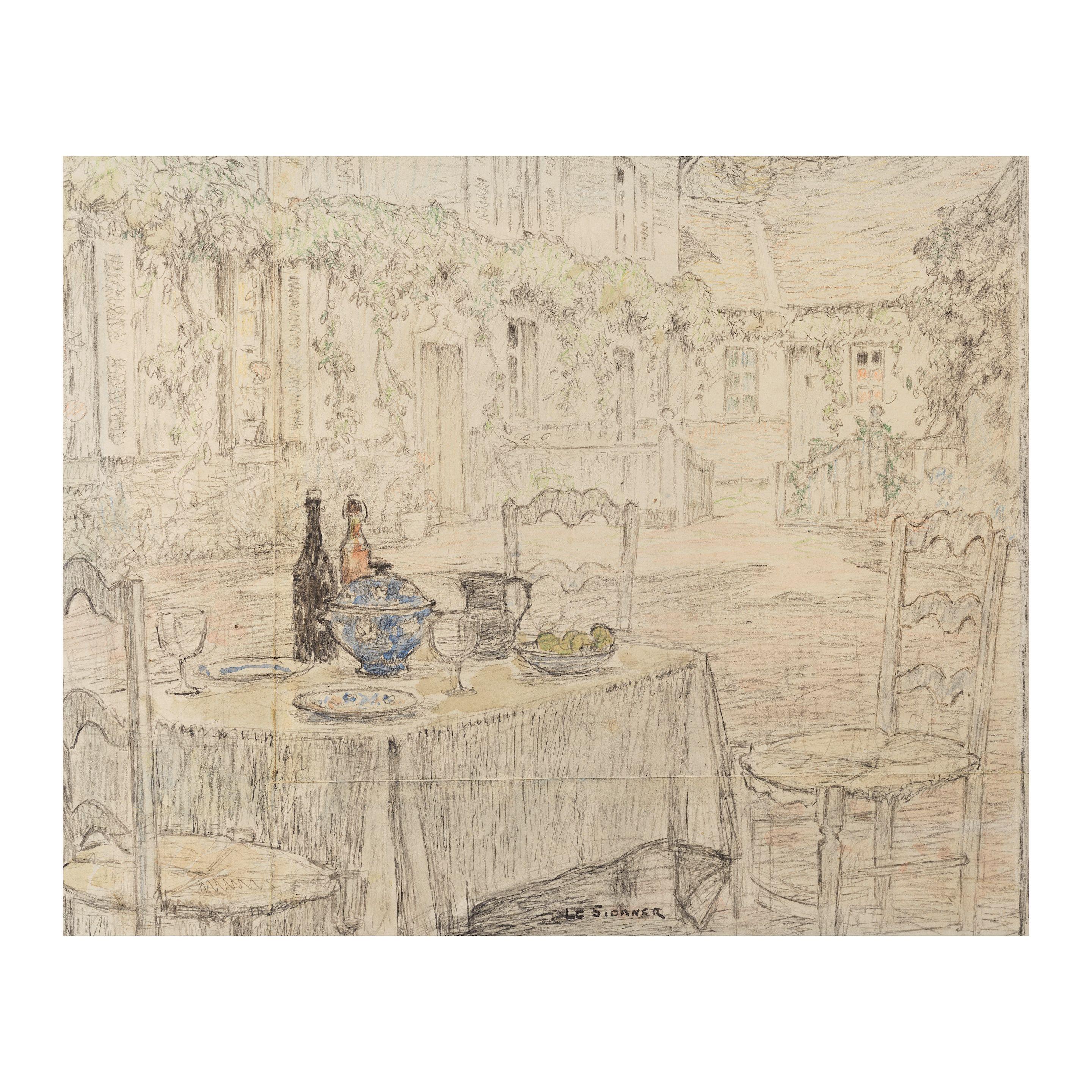 Henri Le Sidaner - Déjeuner au jardin