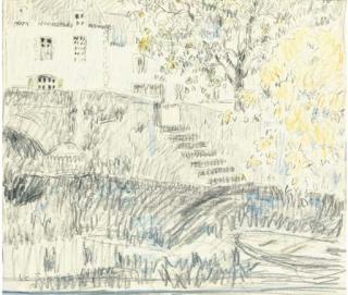 Henri Le Sidaner - Etude Pour L\'Automne Doré, Quimperlé