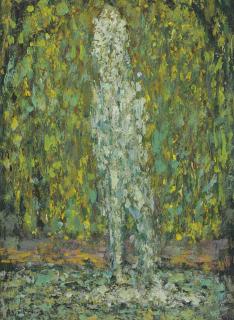 Henri Le Sidaner - Jet d\'eau sous bois