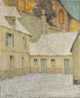 Henri Le Sidaner - La Maison Sous L’Eglise, Neige, Gerberoy
