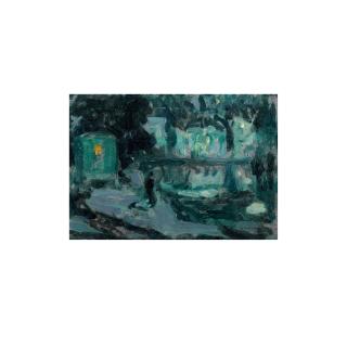 Henri Le Sidaner - La Roulotte, clair de lune, Quimperlé