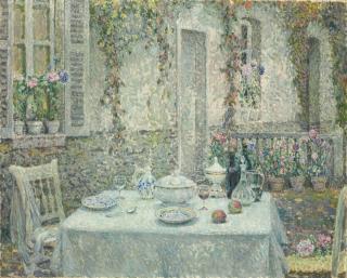 Henri Le Sidaner - La table blanche, Gerberoy