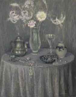 Henri Le Sidaner - La table, harmonie grise