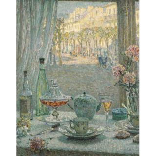 Henri le Sidaner - La Table Près De La Fenêtre, Reflets