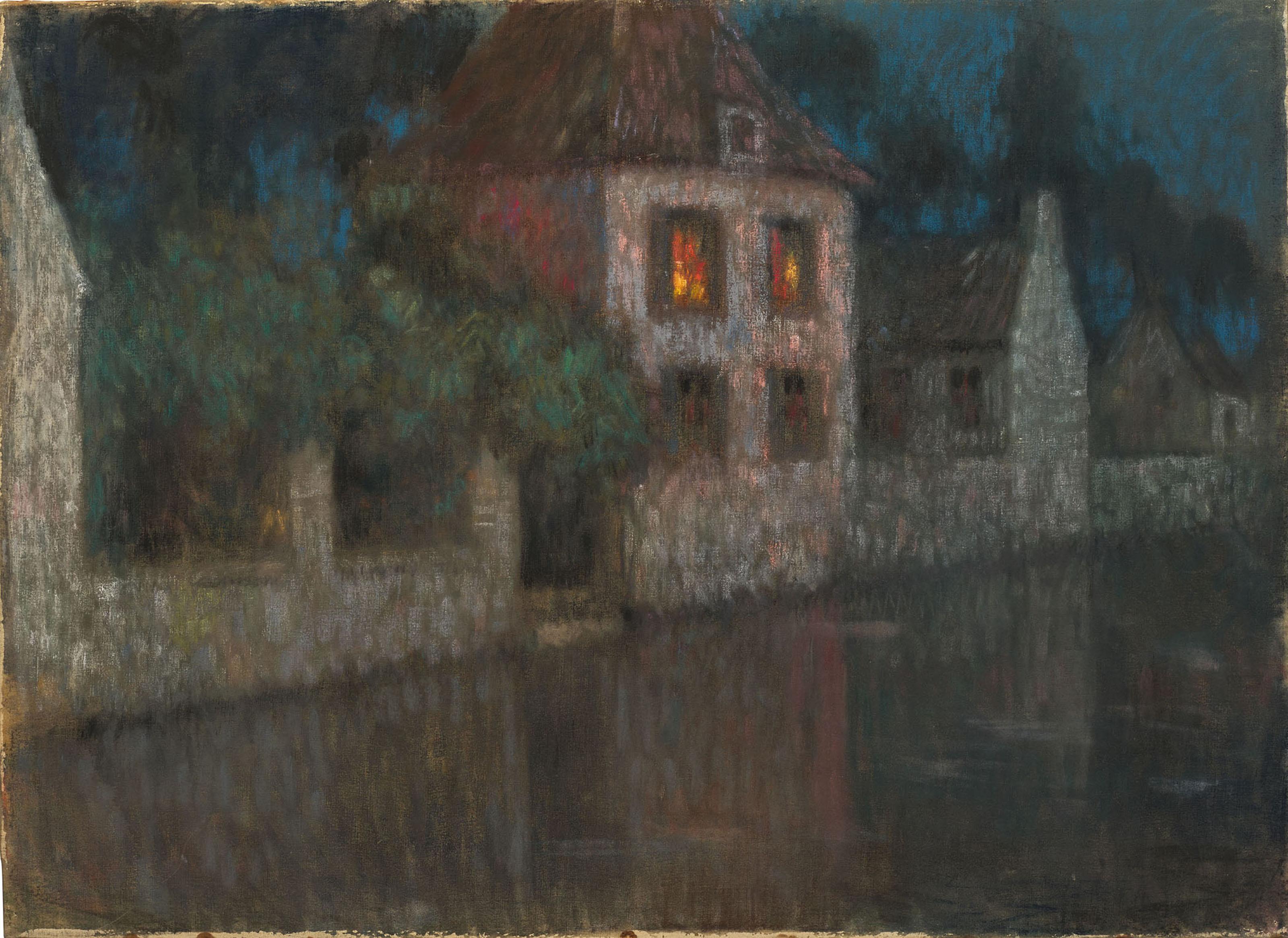 Henri Le Sidaner - Le Canal au crépuscule, Nemours