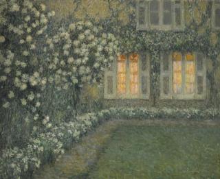 Henri Le Sidaner - Le Jardin Blanc Au Crépuscule