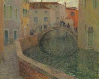 Henri Le Sidaner - Le petit canal, soir gris, Venise