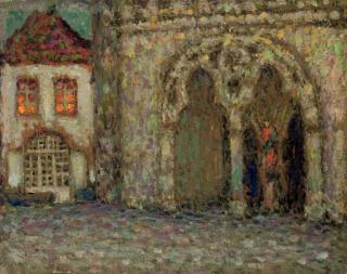 Henri Le Sidaner - Le portail nord de la cathédrale de Tréguier