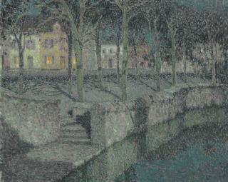 Henri Le Sidaner - Le quai au clair de lune