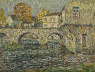 Henri Le Sidaner - Maison Rose Et Pont, Moret