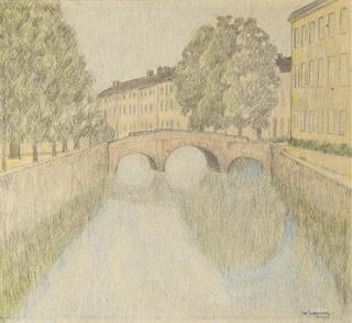 Henri Le Sidaner - Pont sur le canal, Bruges