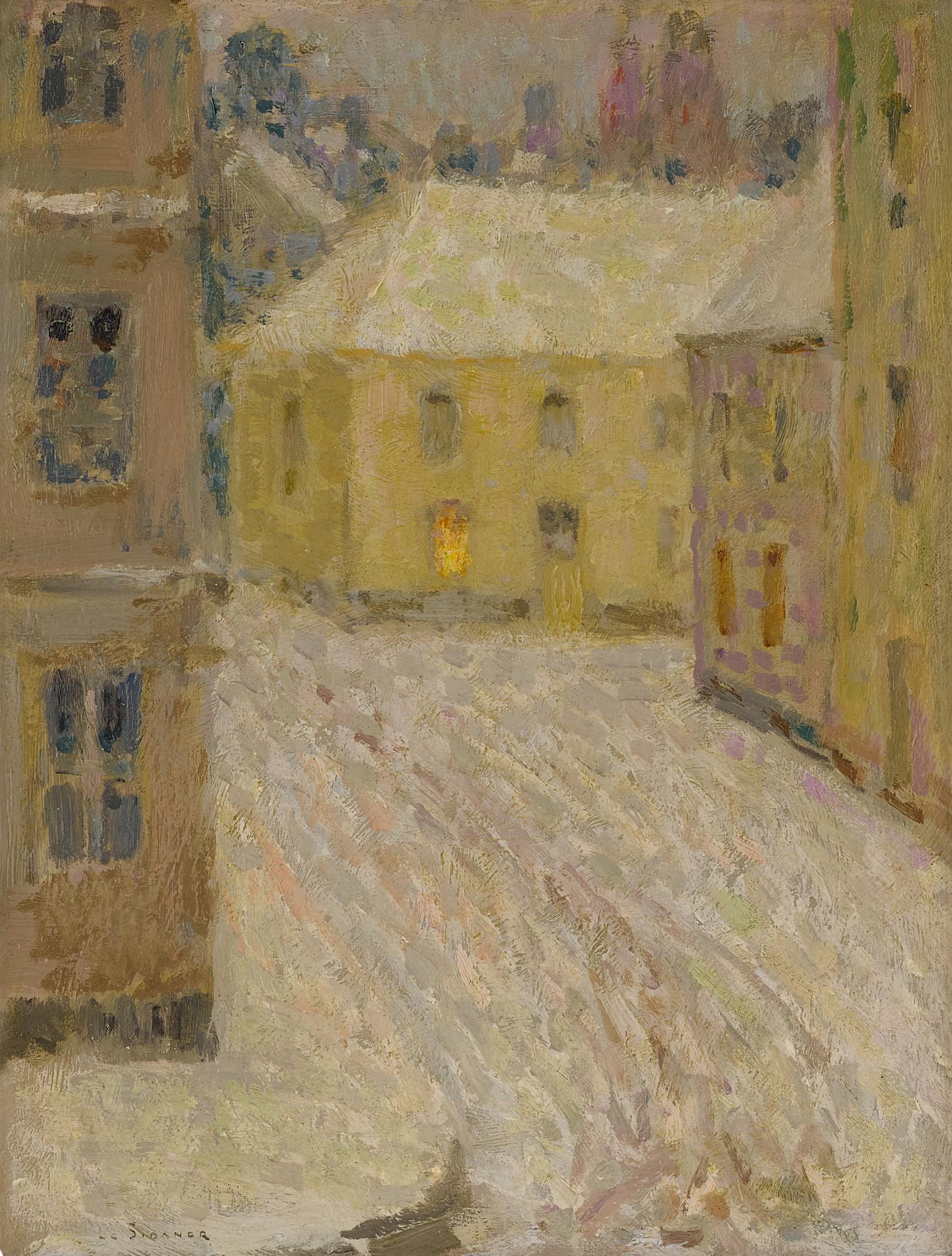 Henri  Le Sidaner - Vieilles maisons sous la neige, rue Petigny, Versailles