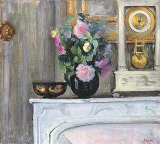 Henri Lebasque - Bouquet de fleurs sur la cheminée